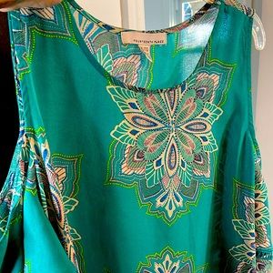 Very beautiful teal blouse very comfy and loose